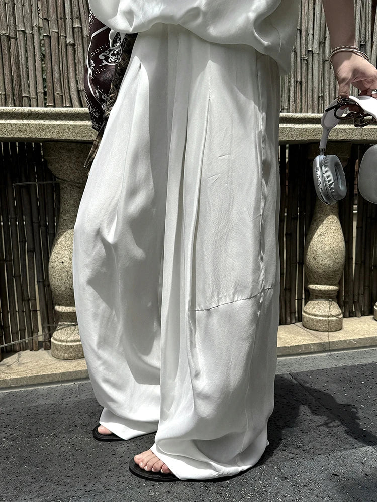 Flowy Wide-Leg Trousers — Casual Minimal Goth-SimpleModerne