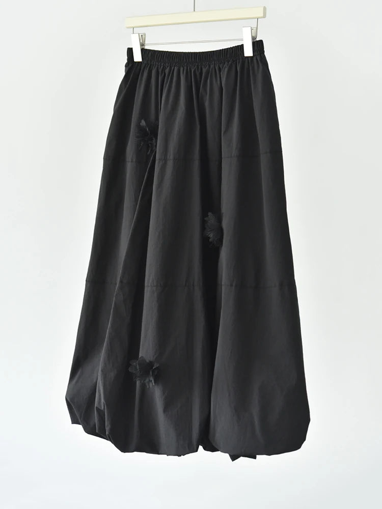 Voluminous Balloon Midi Skirt-SimpleModerne