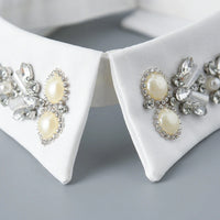Embellished Detachable Collar – Minimal Gothic Pearl Accent-SimpleModerne