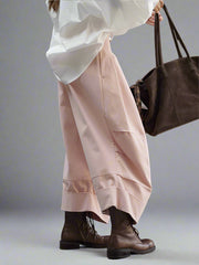 Pleated Wide-Leg Trousers – Dusty Pink Statement Fit