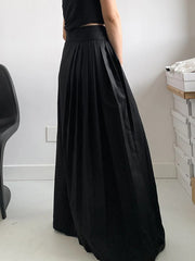 Casual Minimal Goth Embroidery Skirt-SimpleModerne