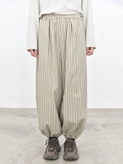 Sand Striped Relaxed Balloon Trousers