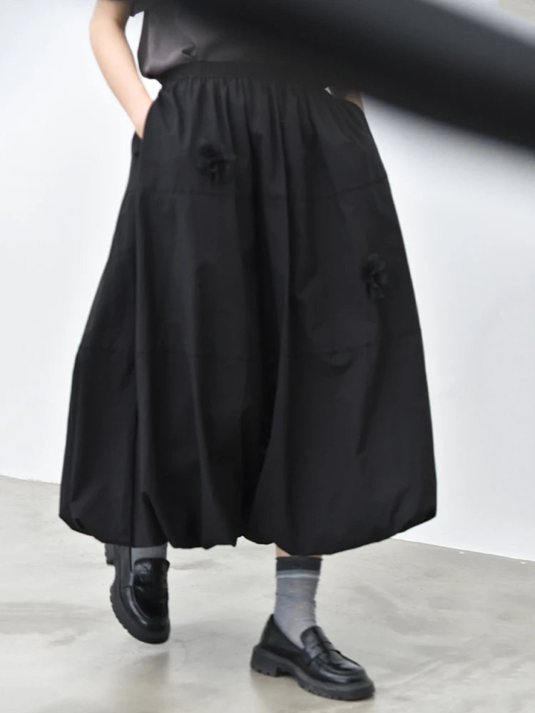 Voluminous Balloon Midi Skirt-SimpleModerne
