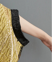 Golden Hour Crinkled Floral Cape Kimono – Dramatic Vintage Glamour-SimpleModerne