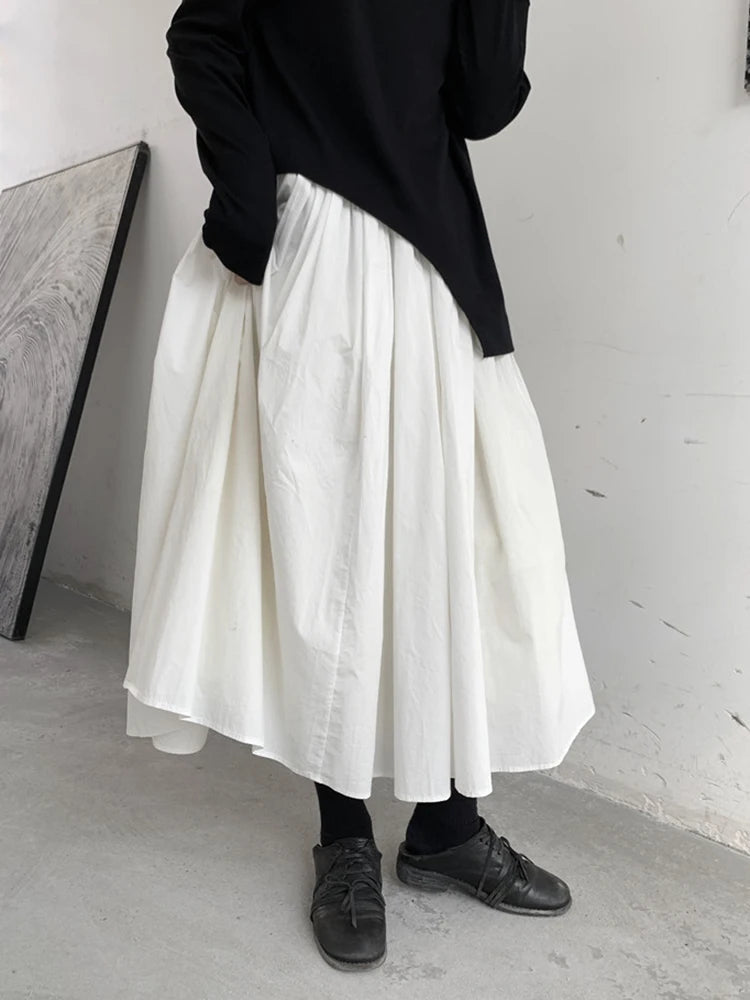 Gothic Flow Midi Skirt-SimpleModerne