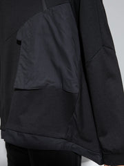 Asymmetric Pocket Hoodie — Green / Black-SimpleModerne