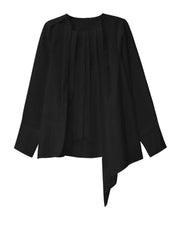 Asymmetric Pleated Blouse-SimpleModerne