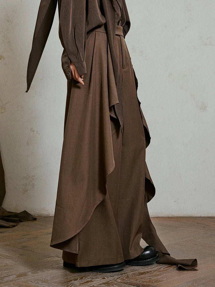 Irregular Draped Trousers-SimpleModerne