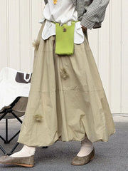 Voluminous Balloon Midi Skirt-SimpleModerne