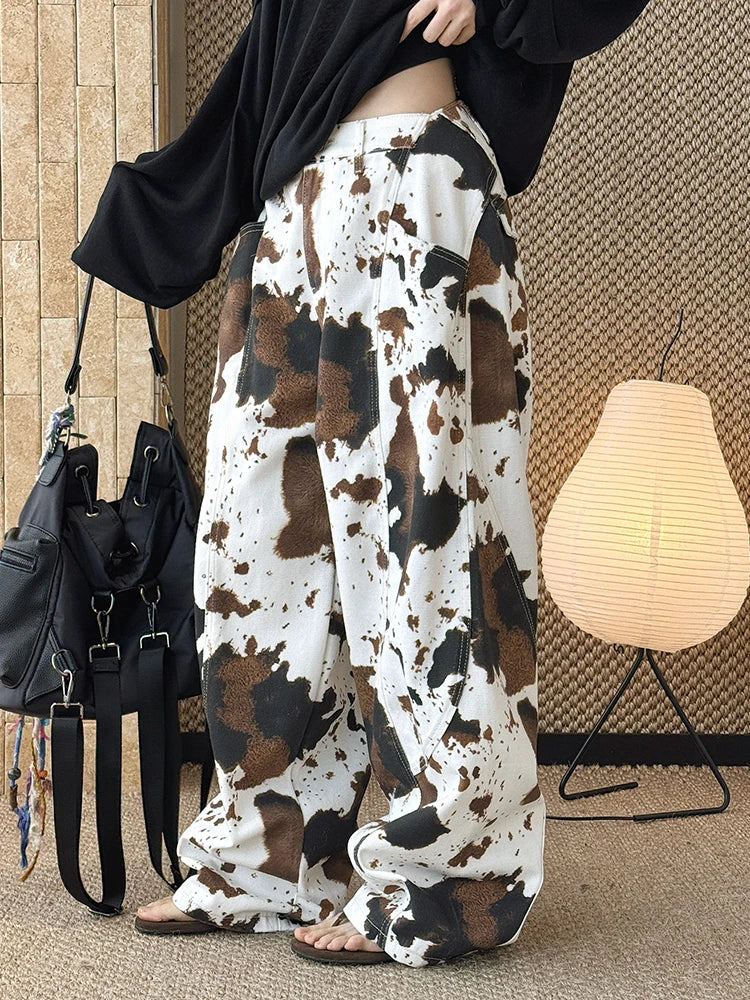 Abstract Flow Wide-Leg Trousers-SimpleModerne