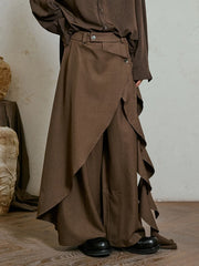 Irregular Draped Trousers-SimpleModerne