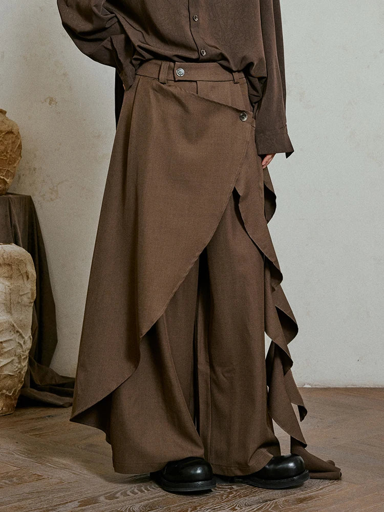 Irregular Draped Trousers-SimpleModerne