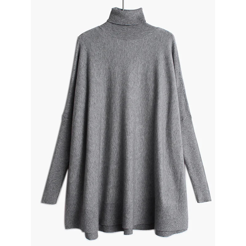 Basic Oversize Fit Gray Pullover for Office-SimpleModerne