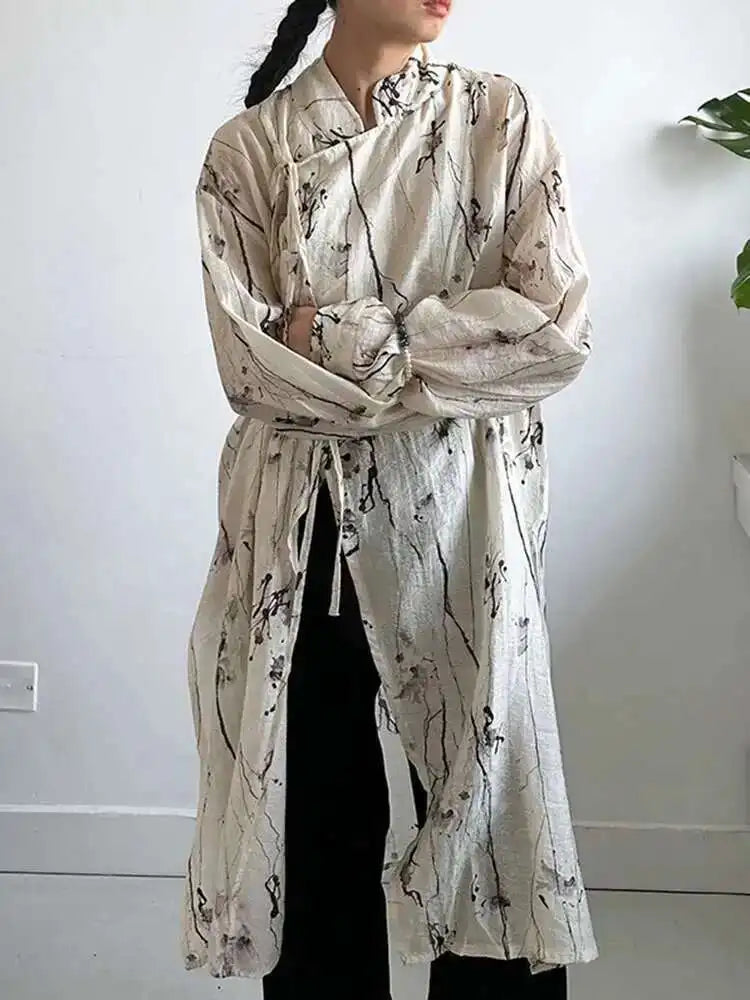 Ink Sketch Oversized Shirt-Blouse-SimpleModerne