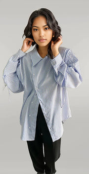 Jazz Up Irregular Design Stripe Pattern Shirt-SimpleModerne