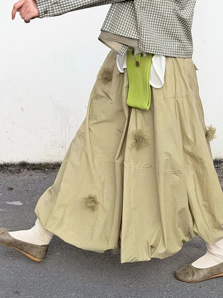 Voluminous Balloon Midi Skirt-SimpleModerne