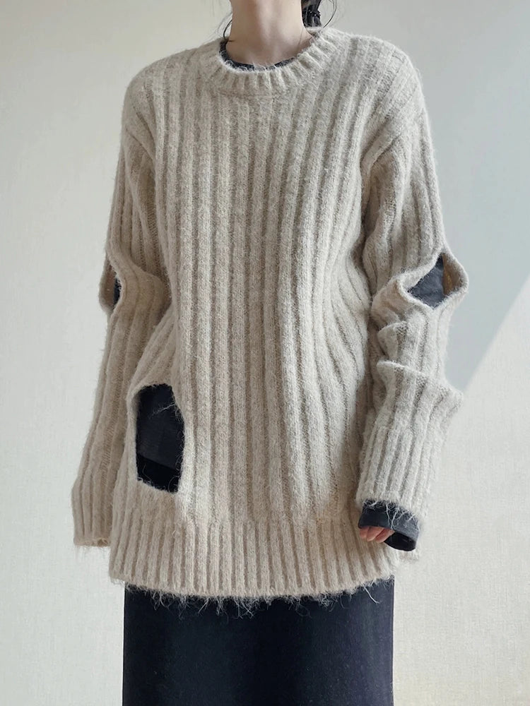 Simple Moderne Long Split Pullover