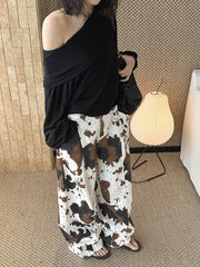 Abstract Flow Wide-Leg Trousers-SimpleModerne