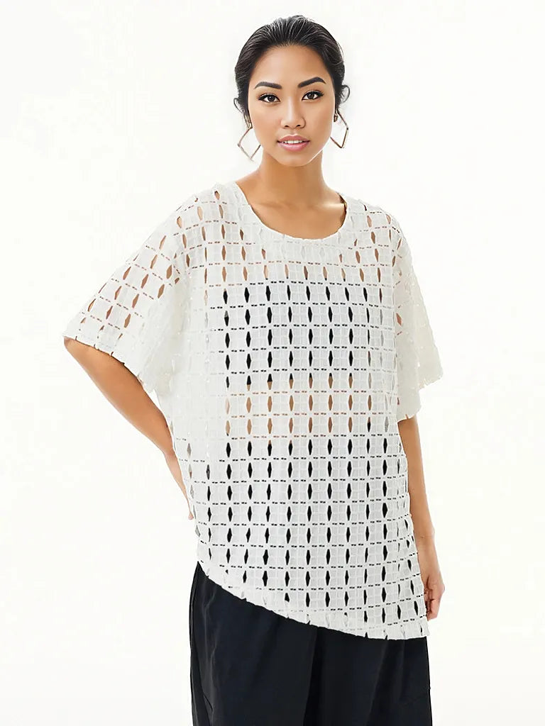 Irregular Design Net T-Shirt-SimpleModerne