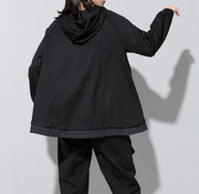 Asymmetric Pocket Hoodie — Green / Black-SimpleModerne