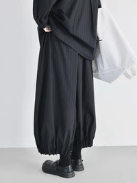 Pleated Balloon Trousers – Minimal Goth Black