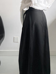 Casual Minimal Goth Embroidery Skirt-SimpleModerne