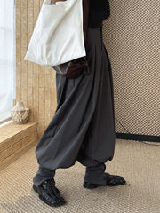Japanese Minimal Tailored Balloon Trousers-SimpleModerne