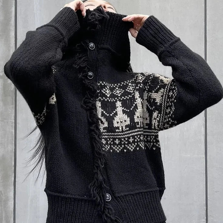 Casual Minimal Goth Holiday Sweater-SimpleModerne