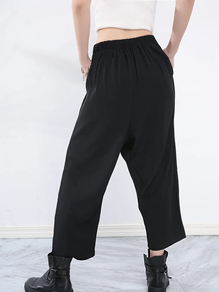 Casual Street Punk Trousers with Overlay-SimpleModerne