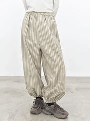 Sand Striped Relaxed Balloon Trousers