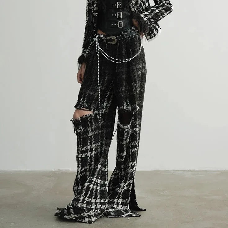 Chic Gothic Style Hallow-Out Design Trousers-SimpleModerne