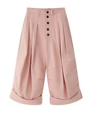 Pleated Wide-Leg Trousers – Dusty Pink Statement Fit