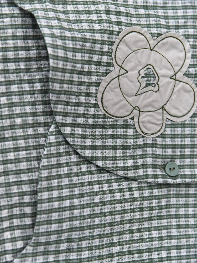 Japanese Inspired Textured Check Shirt-SimpleModerne