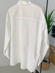 Jazz Up White Shirt with Romantic Cut Outs-SimpleModerne