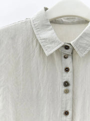 Natural Asymmetrical Button Vest-SimpleModerne