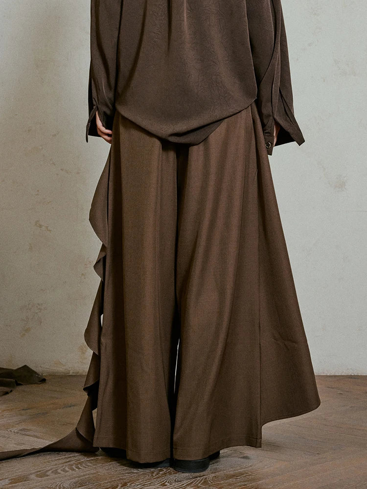 Irregular Draped Trousers-SimpleModerne