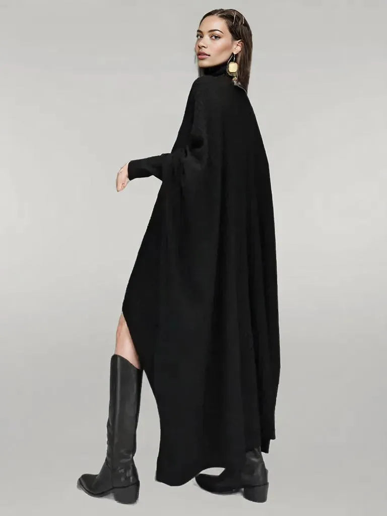 Urban Meets urban Oversized Fit Knitted Pullover Black Dress-SimpleModerne