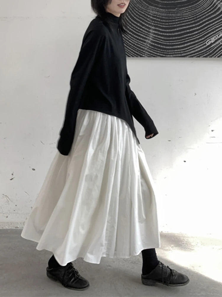 Gothic Flow Midi Skirt-SimpleModerne