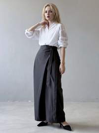 Shadow Wrap Trousers – Dusk Grey / Black-SimpleModerne