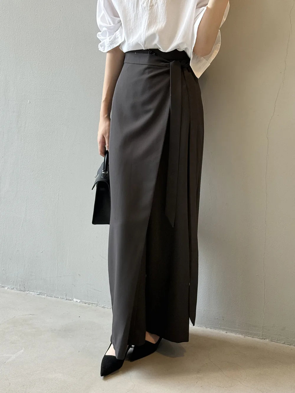 Shadow Wrap Trousers – Dusk Grey / Black-SimpleModerne