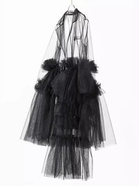 Sheer Noir Tulle Blazer Dress-SimpleModerne