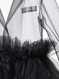 Sheer Noir Tulle Blazer Dress-SimpleModerne