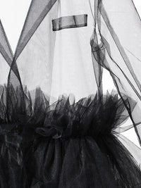 Sheer Noir Tulle Blazer Dress-SimpleModerne