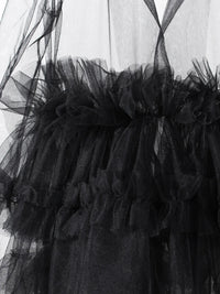 Sheer Noir Tulle Blazer Dress-SimpleModerne