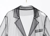 Sheer Noir Tulle Blazer Dress-SimpleModerne