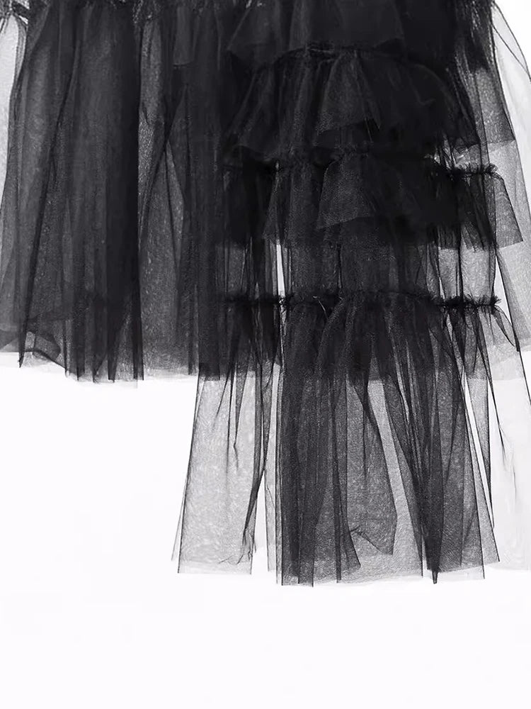 Sheer Noir Tulle Blazer Dress-SimpleModerne