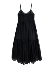 Sheer Overlay Dress with Spaghetti Straps-SimpleModerne