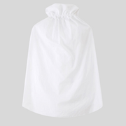 Casual Minimal Goth Ruffled Design White Blouse-SimpleModerne