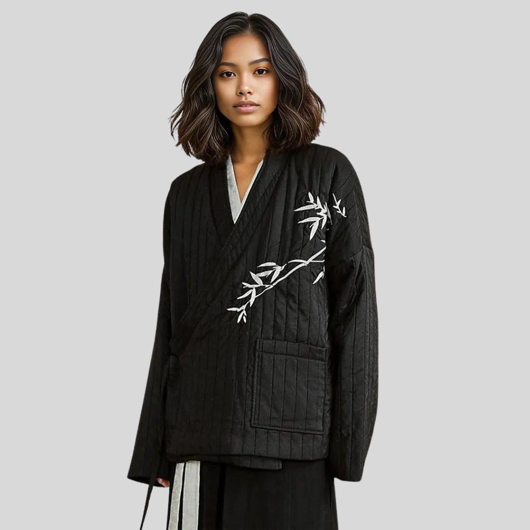 Japanese Style Wrap-in Kimono Jacket