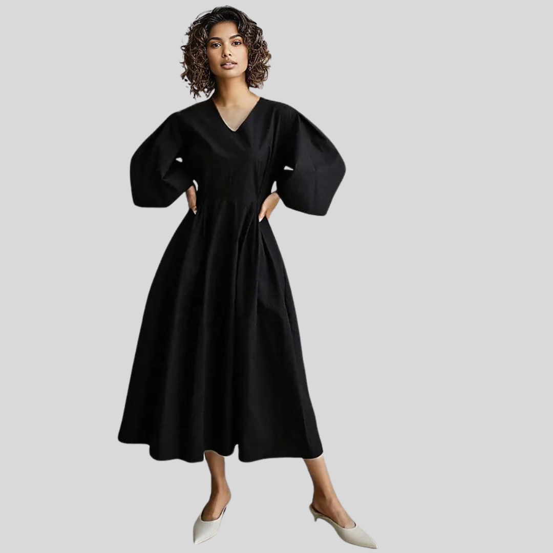 Jazz Up Elegant Cut Black Dress-SimpleModerne